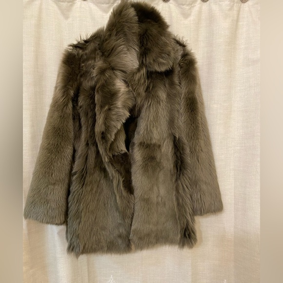 Theory overlay lamb shearling fur leather reversible coat - Picture 8 of 9